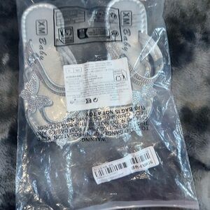 SHEIN Silver Kids Sandals with Butterfly Design